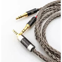 16Cores Braided Silver Plated Replacement Audio Upgrade Cable For Hifiman HE4XX, HE-400i Headphones (2 x 3.5mm Version)