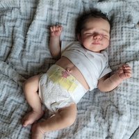 BZDOLL 48 CM 19 Inch Full Vinyl Body Reborn Girl Baby Doll Toy Asleep Babies Doll Lifelike Handmade Birthday Gift Play House Toy