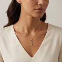 Vnox Minimalist Gold Color Three 3A Zirconia Pendant Necklaces for Women, Trendy Clavicle Chain Choker Wedding Jewelry Gift