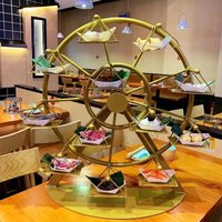At a Loss Web Celebrity Rotating Ferris Wheel Dish Set Plate Hot Pot Barbecue Shop Display Rack Home Creative Dim Sum Rack