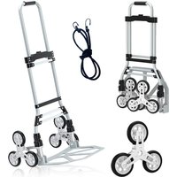 Klappbarer Treppenwagen mit Rädern, tragbarer Klappanhänger, Trolley aus Aluminiumlegierung, für Zuhause, leicht, zum Klettern, Reisen, gefalteter Tro