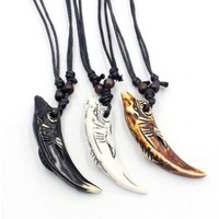 Unique Shark Tooth Pendant Necklace - A Stylish Accessory for Men Women - Simulation Yak Bone Jewelry