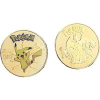 Gold Pokemon Coins Metal Mewtwo Coins Anime Commemorative Coin Charizard Pikachu Golden Pokemon Cards Round Metal Coin Toys