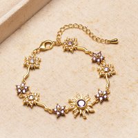 Sparkling Zircon Inlaid Sunflower Flower Bracelet, A Light Luxury Accessory Jewelry Suitable for Ladies' Elegant Temperament