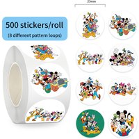500pcs/Roll Disney Cartoon Goofy Mickey Mouse & Friends Sealing Stickers DIY PVC Laptop Decals Decoration Reward Gift Toy