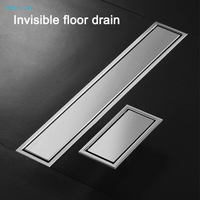 ♥Concealed Stainless Steel Floor Drain - Anti-Odor Linear & Square Shower Drain for Bathroom