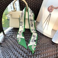2025 Hot Korean Style Orange Bag Silk Scarf Twill Tie Bag Small Streamer Decorative Bag Handle Headband Korean Ins Scarf Gift