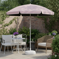 Portable Pink Sunshade Umbrella with Black Glue Coating for Outdoor Decor Garden Beach No Base Required Sun Protection Umbrella