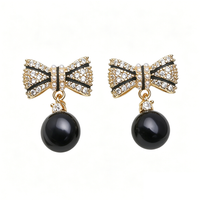 Cute Freshwater Natural Pearl Earrings Woman,Amazing Silver 925 Pearl Stud Earrings Wife Mother Anniversary Black White Pink
