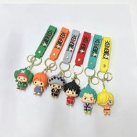 6 Styles Cute Anime Q Version One Piece Keychain Luffy Zoro Sanji Nami Chopper Law Bag Pendant Car Keyring Gift for Fans Couples