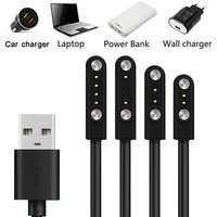 Universal Magnetic Smart Watch Charging Cable 2Pin / 4Pin USB Replacement Dock Charger Power Line For Smart Watches Accessories