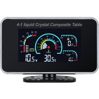 2 In 1/3 In 1/4 In 1 LCD Digital Öldruckmesser Voltmeter Kraftstoffstandmesser 1/8 NPT Öldrucksensor + Wassertemperatursensor
