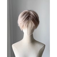 Unisex Short Wig For Cosplay Costumes Synthetic Fiber Wig With Bangs Halloween Party Anime Wig Blonde Grey Black Three Colors