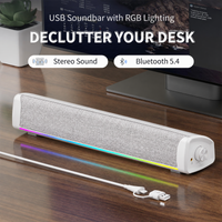 Fabric Computer Speakers For Desktop Stereo Gaming Wired PC Soundbar Music Subwoofer 12 RGB Monitor Laptop Speaker