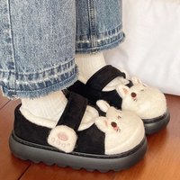 Cute Cartoon Cat Paw Shoes Anti Slip Kawaii Thick Warm Slippers Lolita Thick-sole Plush Floor Shoes Girls