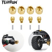YEAHRUN Brass +4/5/6mm Widen Counterweight Wheel Hex Adapter for Axial SCX24 90081 Deadbolt Gladiator 1/24 RC Crawler Car Parts