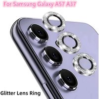 Bling Glitter Metal Lens Rings For Samsung Galaxy A57 A37 Camera Glass Protector Alloy Frame Protective Cap Cover Film