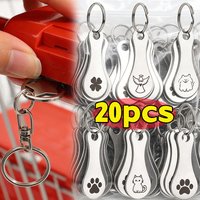 1/20pcs Trolley Tokens Keychains Universal Small Metal Stainless Steel Portable Shopping Cart Tokens Key Ring Ornament
