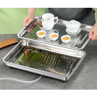 2026 NEW Convenient and lightweight 304 stainless steel tea tray, double-layer drain tray, leak tray