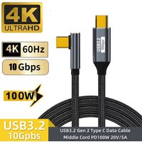 PD100W USB-C to USB-C USB3.2 10Gbps 4K@60Hz Screen Mirroring Cable 5A Type-C Cord For iPhone 17 Pro Max MacBook Pro Samsung