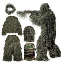 Ghillie Suit 3D Leafy Camo Hunting Suits Woodland Gillies Suits for Men Leaf Camouflage Hunting Suit Birding Clothes