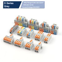 5PCS Universal Compact Wire Connector Splitter Quick Electrical Cable Splice Terminal Block For 28-12AWG Small Wiring Connectors