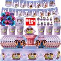 Anime Movie K-KATSEYE Birthday Party Decoration Tableware Set Girl Tablecloth Cup Balloons Cake Backdrop kpop Kid Party Supplies