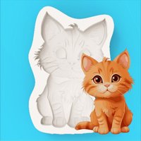 Cute Kitten Silicone Mold, Easy-To-Remove Chocolate Fondant Making Mold