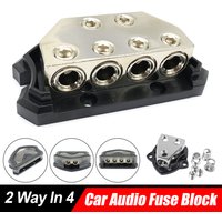 Car Power Distribution Block 0/4AWG 2 Way In 4 Way Out Car Audio Stereo Power Fuse Holder for Car Audio Splitter Accessories