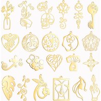 3pcs DIY Vintage Filigree Flower Tassels Earrings Jewelry Making Stainless Steel Charms Leaf Lady Face Pendant diy Accessories