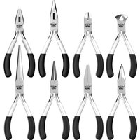 8PCS Mini Jewelry Pliers Carbon Steel Jewelry Plier Sets Flat Nose / Sharp-Nose 5inch