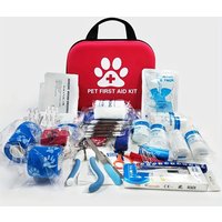 127 Compact Dog and Cat Travelling First Aid Kit with Emergency Supplies and Pet First Aid Manual for Hiking, Camping and Huntin