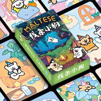55 Pcs/Set Line Puppy Maltese Laser Lomo Card Cartoon Cute Dog Mini Postcard HD Photocard Fans Collection Gift