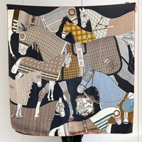 Large Twill Scarf Women Square Shawls Luxury Designer Spring Scarfs Scarves Clothing Neck Decoration 135CM Horse Print
