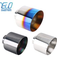 Car Exhaust End Tip Interface 76mm Slant round Outlet 127mm Universal Stainless steel Auto Muffler Tailpipe nozzle