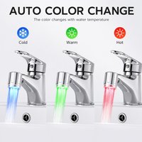 1/5Pcs LED Faucet Head with Automatic 3-Color Change Water Saving Light Tap Nozzle for Kitchen Bathroom Aerator Stream Glow