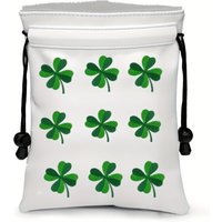 Golf Valuables Pouch with Embroidered clover design,Golf Ball Tee Handbag Portable Golf Accessories, Great Gift For Mom & Dad