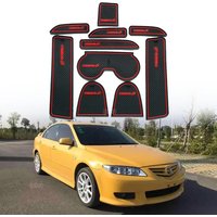 Rubber Door Groove Mat For Mazda 6 2003-2006 1 Set Non-Slip Interior Soft Door Panel Mats Cup Holder Pad