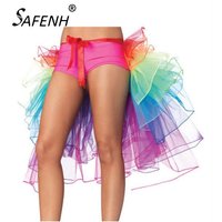 Lady's Rainbow Tail Ballet Tutu Skirt For Women New Halloween Costume Cosplay Fluffy Organza Rave Dance Skirt