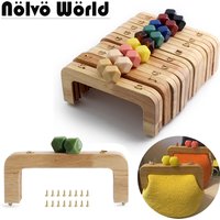 Nolvo World 17 Farben Holztaschen Verschluss Taschenrahmen Holzgriff Kussverschluss Geldbörsenschloss DIY Zubehör für Handtaschen