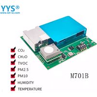 YYS 7 In1 Indoor Air Quality Sensor Co2 PM2.5 TVOC CH2O Gas Sensor Module With Temperature Humidity Dust Sensor M701B
