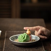 Color Changing Tea Pet Cabbage Shaped Lucky Ornament Raisable Teaware Accessory Fortune Wealth Tea Table Decor