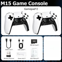 M15 Retro Video Game Console 2.4G Wireless Dual Controller TV Game Stick 64G 20000 Classical Games Two Player Game Console