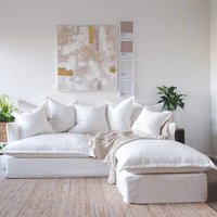 Modern Living Room Compressible Packing Modular Upholstered Sofa White Fabric Lounge Loveseat Sectional Couch Sets Sofas