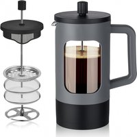 1pc 12/21/34ozStainless steel French press coffee pot Suitable for coffee Cappuccino Tea and other beverages Suitable for Famili