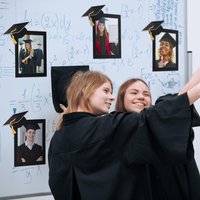 6 Pieces Graduation Cap Magnet Frame - Black Border, 4x6 Inches - Decorative for Graduation Parties, Office, School Supplies