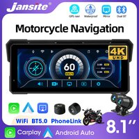 Jansite Portable 7/8.1 inch IP67 Waterproof Motorcycle 4K DVR GPS Navigation Wireless Carplay Android Auto Moto Recorder Monitor