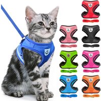 Cat Harness Adjustable Vest Walking Lead Leash for Puppy Pet Harness Polyester Mesh Harness for Small Medium Dog Cat