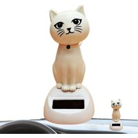 Car Decoration Solar Cartoon Cat Toy Dashboard Decorations Shaking Cat Car Ornaments Small Gadget Decor Car Interior Accessories
