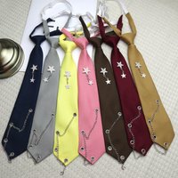 Chain Star Decoration Tie Without Manual Knotting for Girls and Boys College Style Fashionable Personalized Trendy Accessories